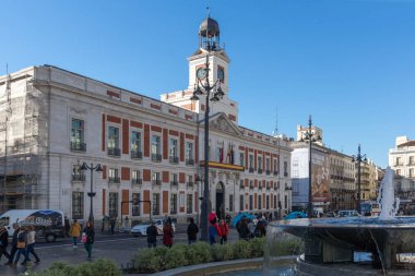 İspanya 'nın Madrid şehrinde Puerta del Sol