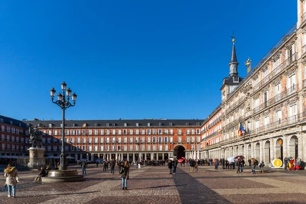 Plaza Mayor na cidade de Madrid, Espanha — Fotografia de Stock