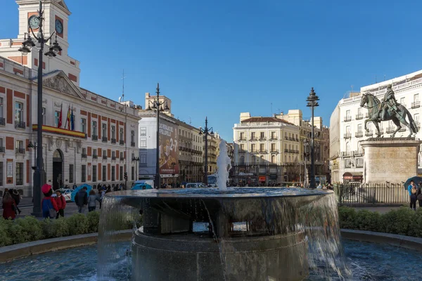 Puerta del Sol na cidade de Madrid, Espanha — Fotografia de Stock