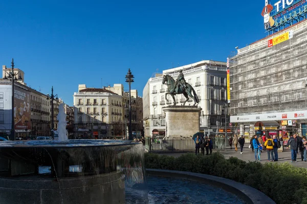 Puerta del Sol nella città di Madrid, Spagna — Foto Stock