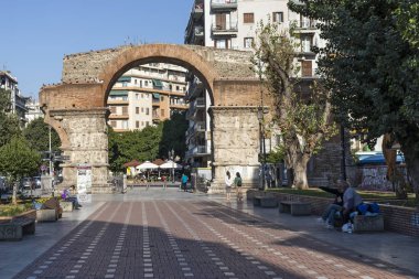 Yunanistan 'ın Selanik kentinde Antik Roma Galerius Kemeri