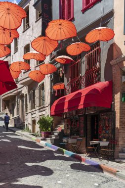 İstanbul 'un Balat ilçesinde sokak ve bina