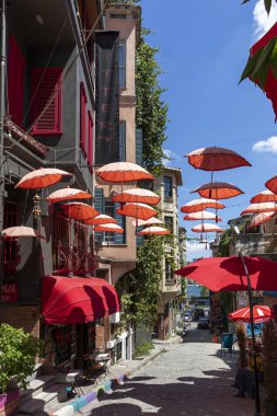 İstanbul 'un Balat ilçesinde sokak ve bina