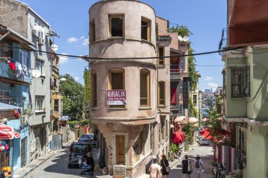 İstanbul 'un Balat ilçesinde sokak ve bina