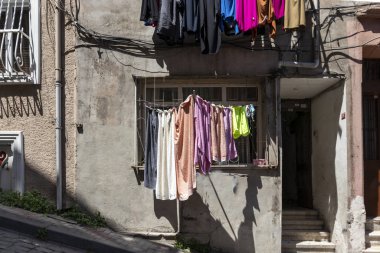 İstanbul 'un Balat ilçesinde sokak ve bina