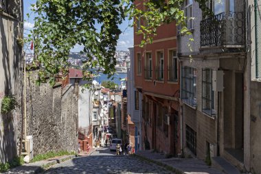 İstanbul 'un Balat ilçesinde sokak ve bina