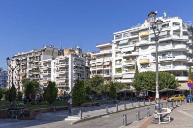 Yunanistan 'ın Selanik kentindeki tipik cadde