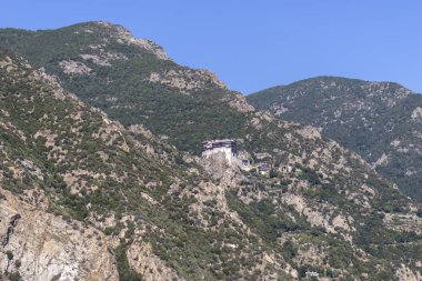 Athos Dağı 'nın manzarası, Chalkidiki, Yunanistan