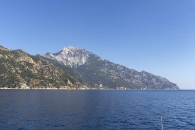 Athos Dağı 'nın manzarası, Chalkidiki, Yunanistan