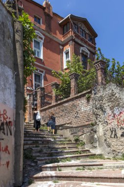 İstanbul 'un Balat ilçesinde sokak ve bina