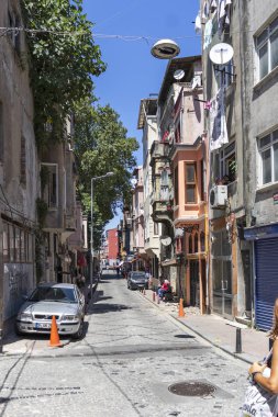 İstanbul 'un Balat ilçesinde sokak ve bina