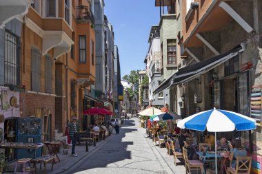 İstanbul 'un Balat ilçesinde sokak ve bina
