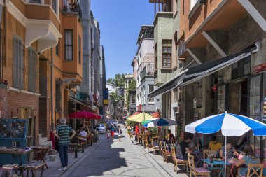 İstanbul 'un Balat ilçesinde sokak ve bina