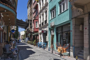 İstanbul 'un Balat ilçesinde sokak ve bina