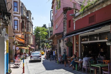 İstanbul 'un Balat ilçesinde sokak ve bina