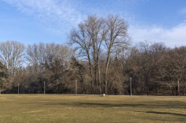 Sofya, Bulgaristan - 21 Ocak 2020: Bulgaristan 'ın Sofya kentindeki South Park' ın kış manzarası