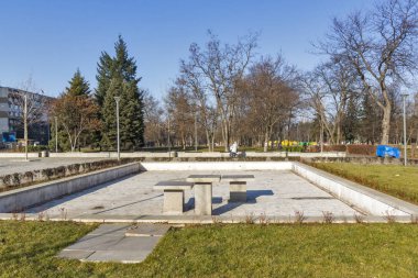 Sofya, Bulgaristan - 21 Ocak 2020: Bulgaristan 'ın Sofya kentindeki South Park' ın kış manzarası
