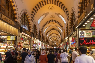Spice market know as Egyptian Bazaar in city of Istanbul, Turkey