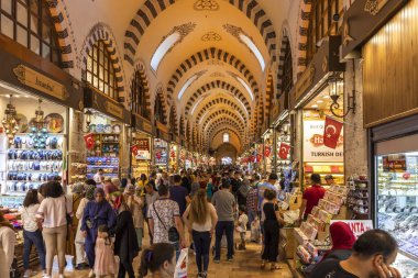 Spice market know as Egyptian Bazaar in city of Istanbul, Turkey
