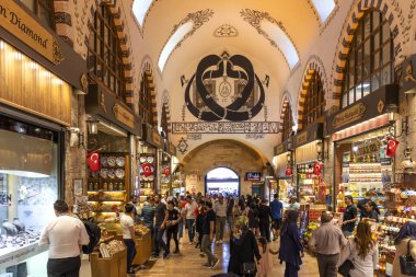 Spice market know as Egyptian Bazaar in city of Istanbul, Turkey
