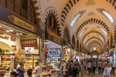 Spice market know as Egyptian Bazaar in city of Istanbul, Turkey