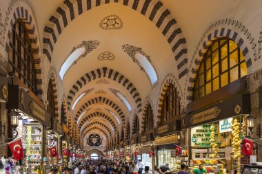 Spice market know as Egyptian Bazaar in city of Istanbul, Turkey