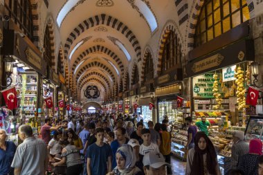 Spice market know as Egyptian Bazaar in city of Istanbul, Turkey