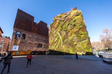Vertical garden wall in City of Madrid, Spain