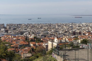 Yunanistan 'ın Selanik kenti panoramik manzara