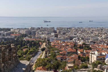 Yunanistan 'ın Selanik kenti panoramik manzara