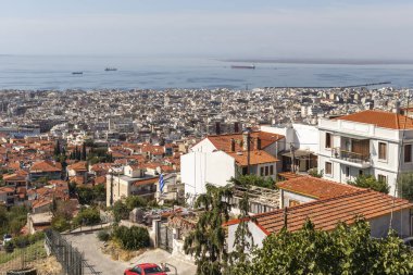 Yunanistan 'ın Selanik kenti panoramik manzara