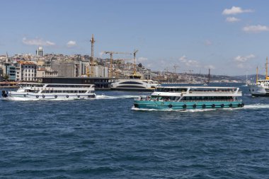 İstanbul, Türkiye - 27 Temmuz 2019: İstanbul, Türkiye 'den İstanbul' a panoramik manzara