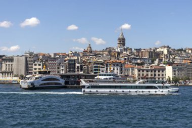 İstanbul, Türkiye - 27 Temmuz 2019: İstanbul, Türkiye 'den İstanbul' a panoramik manzara
