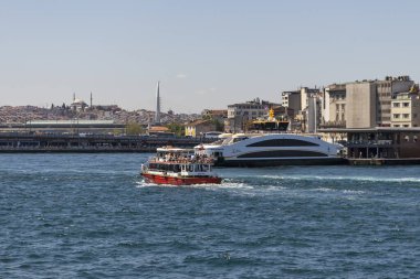 İstanbul, Türkiye - 27 Temmuz 2019: İstanbul, Türkiye 'den İstanbul' a panoramik manzara