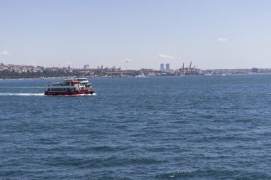 İstanbul, Türkiye - 27 Temmuz 2019: İstanbul, Türkiye 'den İstanbul' a panoramik manzara