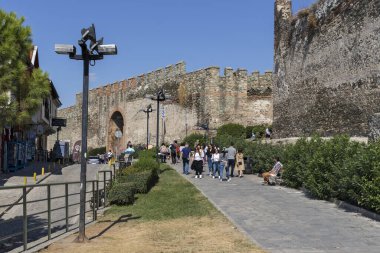 Selanik, Yunanistan - 22 Eylül 2019: Antik Selanik kenti, Orta Makedonya, Yunanistan