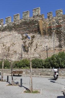 Selanik, Yunanistan - 22 Eylül 2019: Antik Selanik kenti, Orta Makedonya, Yunanistan