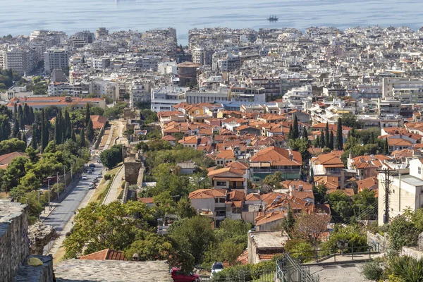 Selanik, Yunanistan - 22 Eylül 2019: Panoramik manzara kenti Selanik, Orta Makedonya, Yunanistan