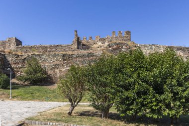 THESSALONIKI, GREECE - SEPTEMBER 22, 2019: Ruins of Ancient walls at Fortification in city of Thessaloniki, Central Macedonia, Greece