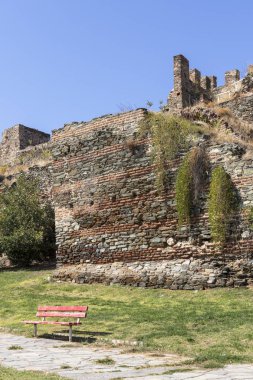 THESSALONIKI, GREECE - SEPTEMBER 22, 2019: Ruins of Ancient walls at Fortification in city of Thessaloniki, Central Macedonia, Greece