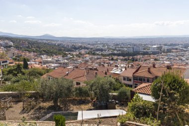 Selanik, Yunanistan - 22 Eylül 2019: Panoramik manzara kenti Selanik, Orta Makedonya, Yunanistan