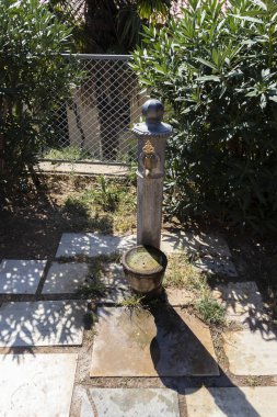 Selanik, Yunanistan - 22 Eylül 2019: Yunanistan 'ın orta Makedonya kentindeki Antik Vlatadon Manastırı