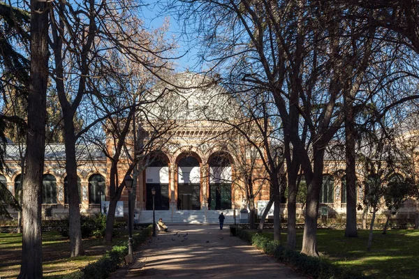 Мадрид Іспанія Січня 2018 Палац Velazquez Парку Ретіро Місті Мадрид — стокове фото
