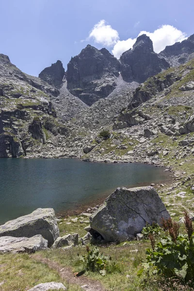 Paisaje Con Lago Miedo Lago Strashnoto Montaña Rila Bulgaria — Foto de Stock