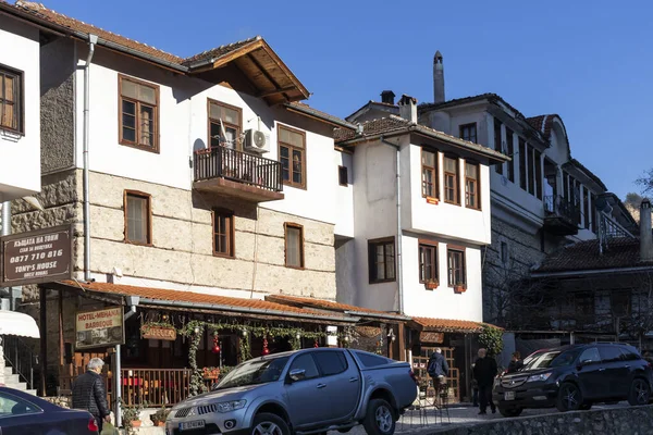 Melnik Bulgaria Diciembre 2019 Calle Típica Casas Antiguas Ciudad Histórica — Foto de Stock