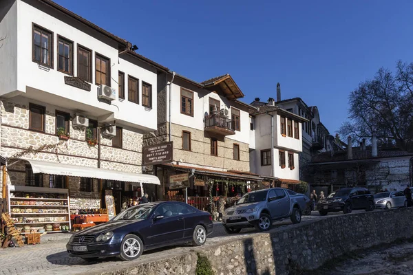 Melnik Bulgaria Diciembre 2019 Calle Típica Casas Antiguas Ciudad Histórica — Foto de Stock