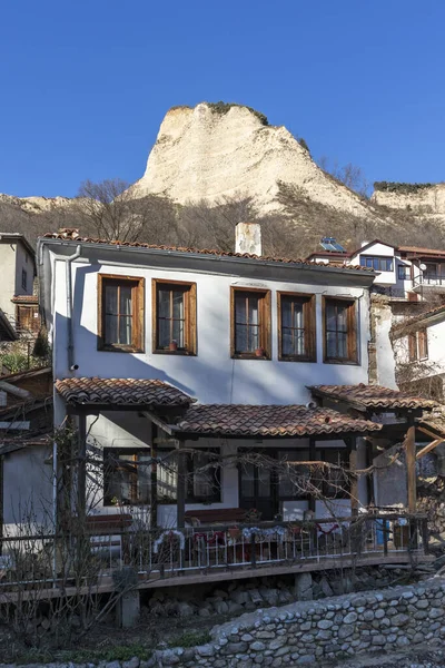 Melnik Bulgarie Décembre 2019 Rue Typique Vieilles Maisons Dans Ville — Photo