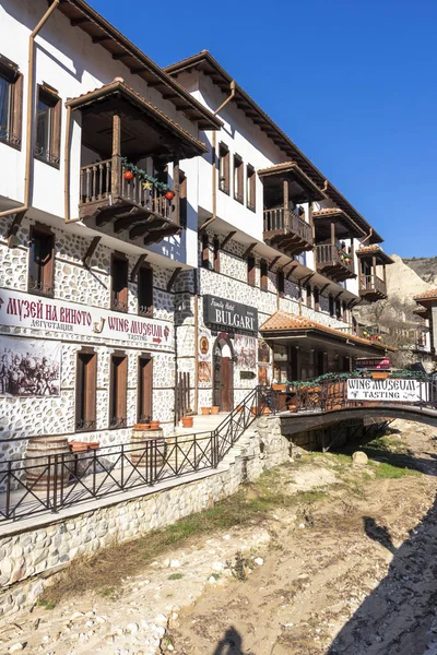 Melnik Болгарія Грудня 2019 Типова Вулиця Старі Будинки Історичному Місті — стокове фото