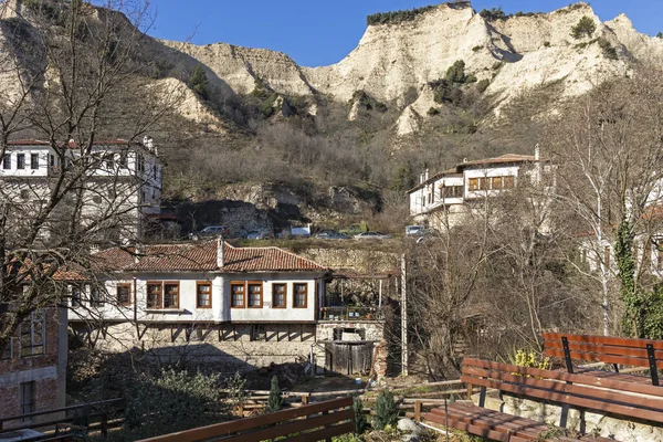 Melnik Bulgarie Décembre 2019 Rue Typique Vieilles Maisons Dans Ville — Photo