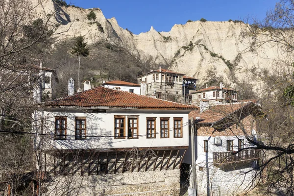 Melnik Bulgária Dezembro 2019 Rua Típica Casas Antigas Cidade Histórica — Fotografia de Stock